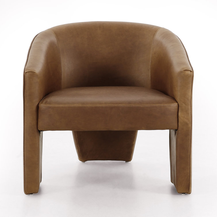 Jacas Genuine Leather Barrel Chair AllModern